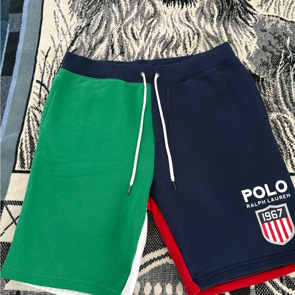 Polo Ralph Lauren Double Knit White/Red/Blue/Green ColorBlock Hoodie & Joggers